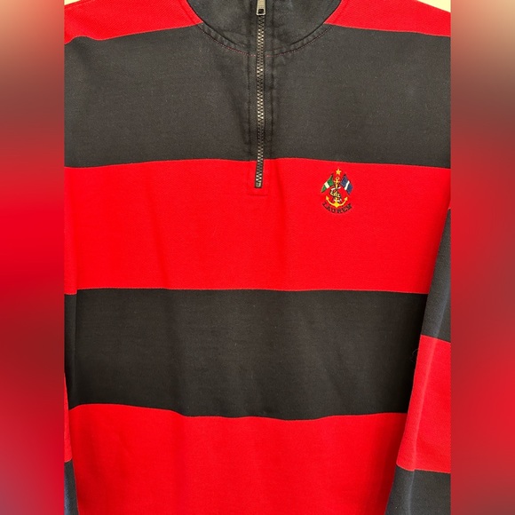 VTG Lauren Ralph Lauren Anchor Crest 1/4 Zip Sailing Sweater Nautical Womens S - Picture 3 of 9